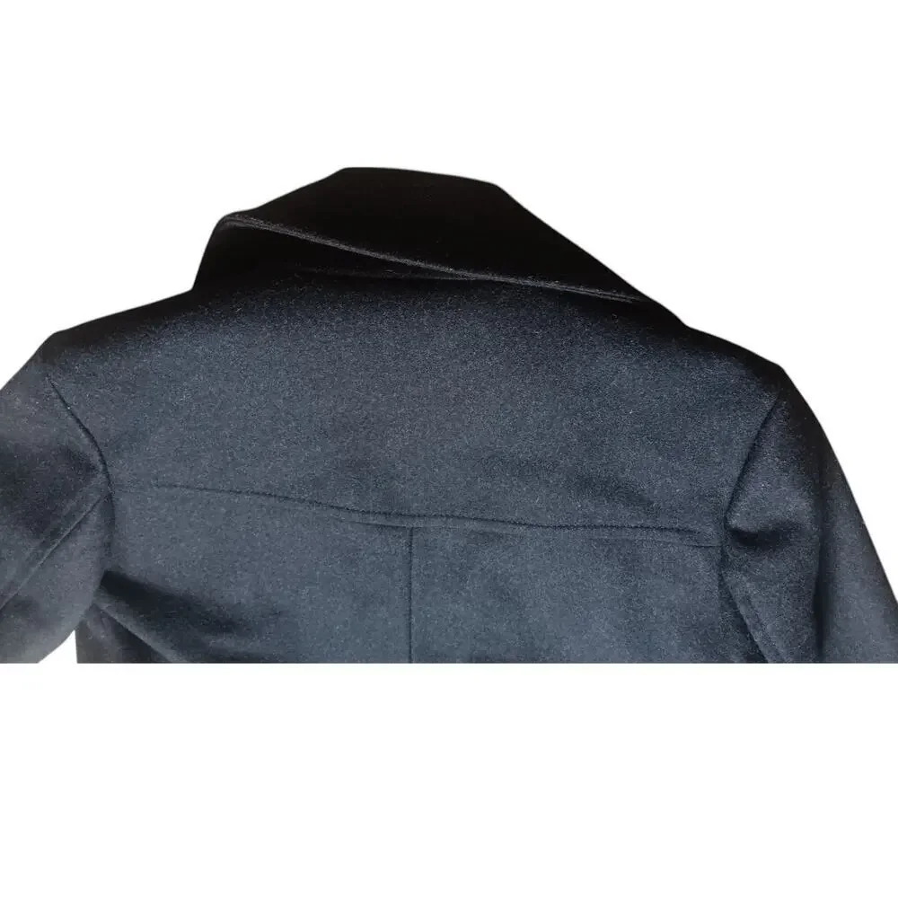 Marc New York Andrew Marc Peacoat Wool Blend Black Size 6 Double Breasted Lined - Picture 9 of 16